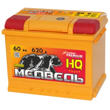 Автомобильный аккумулятор Медведь HQ 60 Ач прямая полярность L2