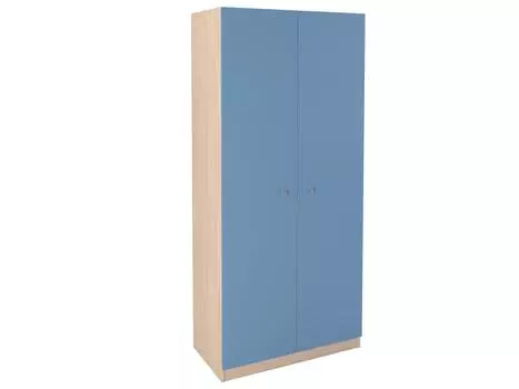 Шкаф прямой 45 дуб молочный/голубой (рв-мебель) голубой 90x45x200 см.