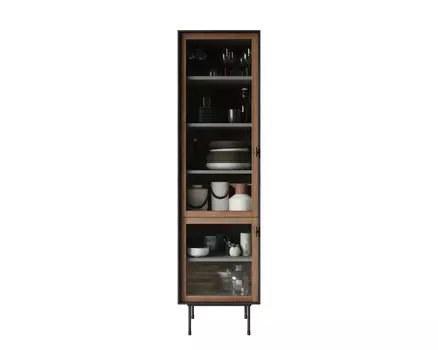 Шкаф c двумя дверками emerson (etg-home) черный 50x190x45 см.