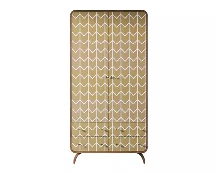 Шкаф ellipse print с ящиками принт 1 (etg-home) бежевый 100x195x60 см.