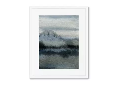 Репродукция картины в раме river bank in winter (картины в квартиру) мультиколор 42x52 см.