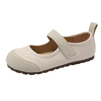 Модные женские туфли на плоской подошве Mary Jane Canvas Sandals Весна-Лето Прогулочная обувь Дизайнерские туфли на плоской подошве Повседневные туфли в тон цвета Zapatos Mujer 35 серебряный