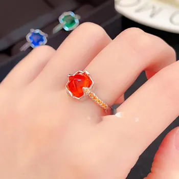BELLA BOX Легкий роскошный комплект 5A Сахарная башня Звезда зеленое небо драгоценный камень кольцо подходит для женщин повседневные вечерние модные украшения Adjustable Opening зелёный