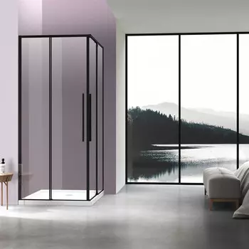 Душевой уголок 90x90 см Vincea Slim-N VSS-4SN900CLB прозрачное