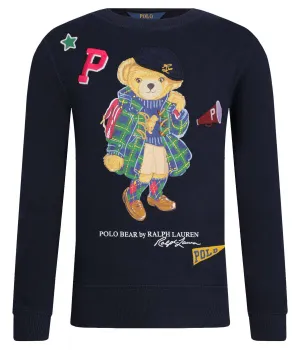 Толстовка Polo Ralph Lauren Bearcnfleece с принтом с медведем, синий
