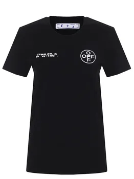Футболка хлопковая с принтом OFF-WHITE