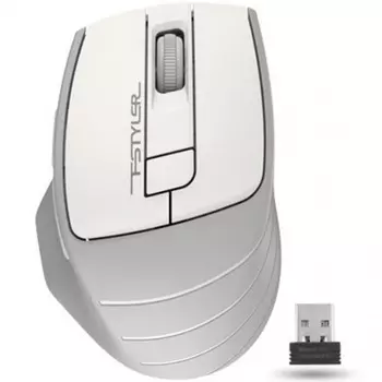 Мышь A4Tech Fstyler FG30S белый/серый silent беспроводная USB (6but)