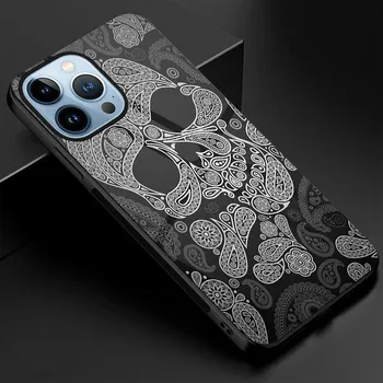 Чехол для телефона с черепом Fundas для Iphone 14 13 11 12 Pro Max Mini Xs Xr X 7 8 6s Plus Se 2022, защитная задняя крышка из закаленного стекла For iPhone 13 Pro