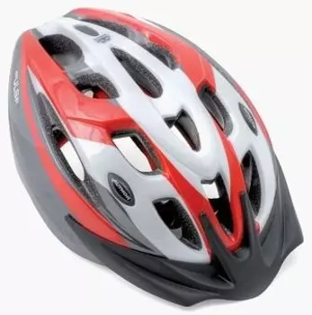 Велошлем спортивный AUTHOR PULSE InMold 092 Red, 15 отверстий (58-65см) красно-белый 8-9001161