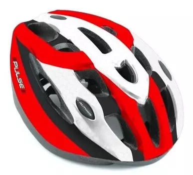 Велошлем спортивный AUTHOR PULSE INMOLD 112 RED, 15 отверстий (58-65см) красно-белый 8-9001169