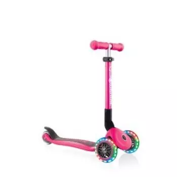 Самокат Globber JUNIOR FOLDABLE LIGHTS, складной, трехколесный, детский, светящиеся колеса, розовый