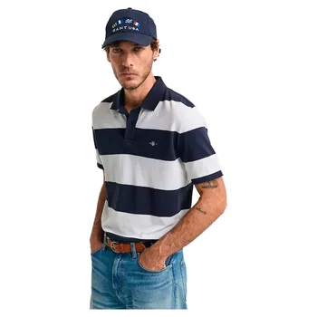 Поло с коротким рукавом Gant Block Stripe, синий