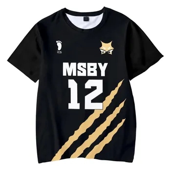 Haikyuu MSBY Black Jackal 3D летняя футболка MSBY футболки с круглым вырезом модные футболки с короткими рукавами camiseta masculina футболки XXS