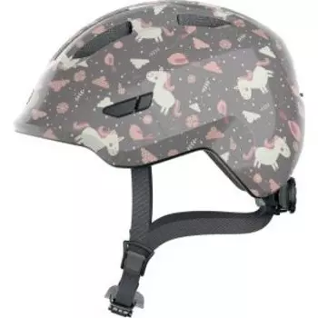 Велошлем ABUS Smiley 3.0, детский, сетка от насекомых, серый с лошадками, 05-0067252