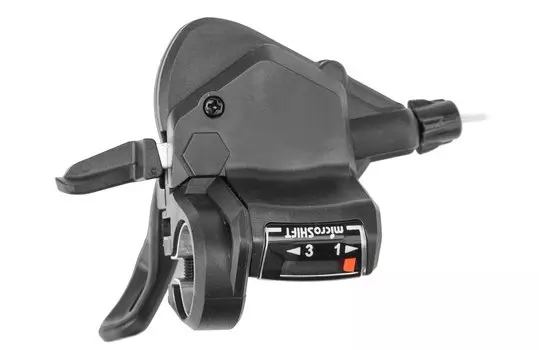 Манетка велосипедная Microshift TS39-3L, левый, 3 скорости, с тросом 1800 мм, ST (590122)
