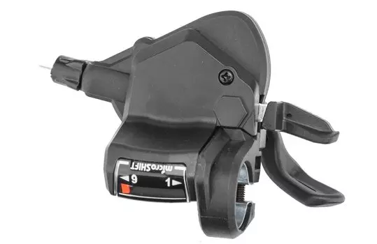 Манетка велосипедная Microshift TS39-9R, правый, 9 скоростей, с тросом 2050 мм, ST (590124)