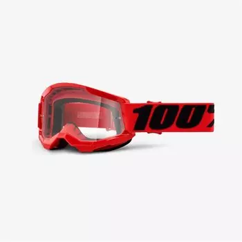 Маска велосипедная 100% Strata 2 Youth Goggle, подростковая, Red / Clear Lens, 50521-101-03