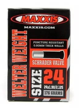 Камера велосипедная Maxxis Welter Weight, 24x1.9/2.125, ниппель Schrader, автониппель, IB48701000