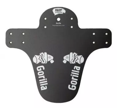 Мини-крыло велосипедное Gorilla короткое в шапке, белая графика, черный, IP-GS-WIN