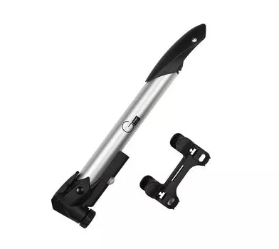 Мининасос Green Cycle GPM-291 алюминиевый с манометром, presta+schreder, 120psi, серебро