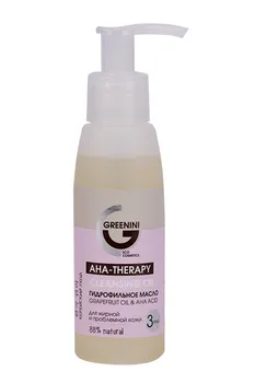 Гидрофильное масло Greenini AHA-THERAPY 88% natural д/жирной и проблемной кожи, 100 мл