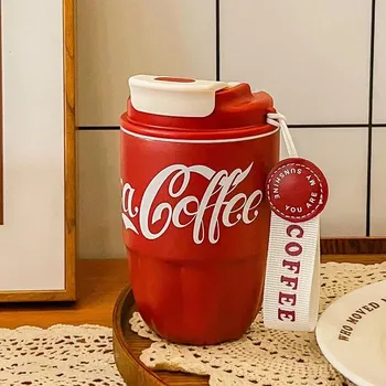 1 шт. 260 мл 320 мл нержавеющая сталь термокружка Coca Cola Same High Beauty бутылки для воды кофейная чашка портативная двойная кружка для напитков в офисе 320ml чёрный