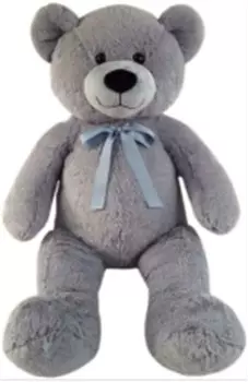 Игрушка мягкая медведь с бантом 100*67*40 см серо-голубой вн4697