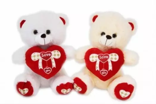Игрушка мягкая медведь с сердцем 1-6001-40 ск
