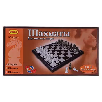Игра настольная джунфа шахматы/шашки/нарды 3 в1 24.6 х12.7 х3.5 см в/к 8188-2