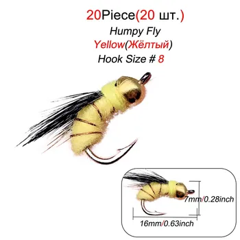 5/10/15/20/25 шт. рыболовная приманка #8 Humpy Fly Flies сухая насекомая приманка для ловли форели 5Pcs