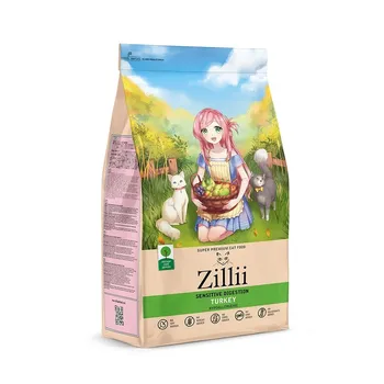 Zillii Sensitive Digestion Cat Кэт сухой корм для взрослых кошек, с чувствительным пищеварением, с индейкой - 400 г супер премиум для взрослых с индейкой для всех пород мешок Российский корм 1 уп. х 1 шт. х 0.4 кг