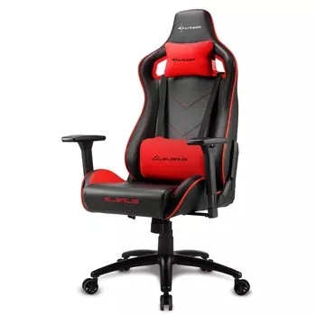 Кресло Sharkoon ELBRUS 2 BK/RD игровое, чёрно-красное, до 150кг (синтетическая кожа, регулируемый угол наклона, механизм качания)