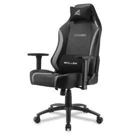 Кресло Sharkoon SGS20-BK/GY игровое, чёрно-серое, до 120кг (синтетическая кожа, регулируемый угол наклона, механизм качания)