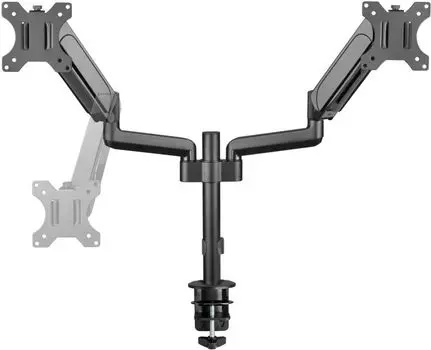 Кронштейн Digma D-MM202D для мониторов, черный, 17"-32", макс.9кг, крепление к столешнице, поворот и наклон