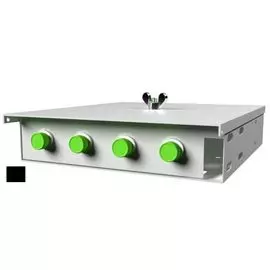 Кросс оптический настенный коробочный TELCORD КН-4 4-FC/SM-4-FC/UPC-SM-BK 163х123х23 мм, 4 адаптера FC/SM, 4 пигтейла FC/UPC SM (OS2 9/125), чёрный