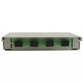 Кросс оптический настенный коробочный TELCORD КН-4SC-GY 163х123х23 мм, до 4 портов SC(DLC), не укомплектованный, серый