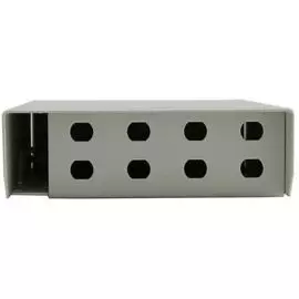 Кросс оптический настенный коробочный TELCORD КН-8 Мини 8-ST/MM-8-ST/UPC-MM62,5-GY 163х123х30 мм, 8 адаптеров ST/MM, 8 пигтейлов ST/UPC MM (ОМ1 62,5/1