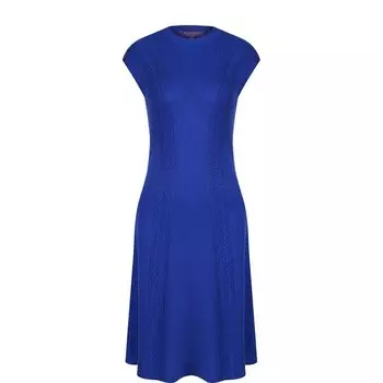 Однотонное платье фактурной вязки с круглым вырезом Ralph Lauren