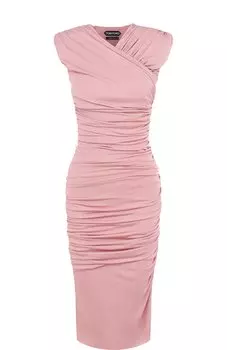 Однотонное приталенное платье из вискозы Tom Ford