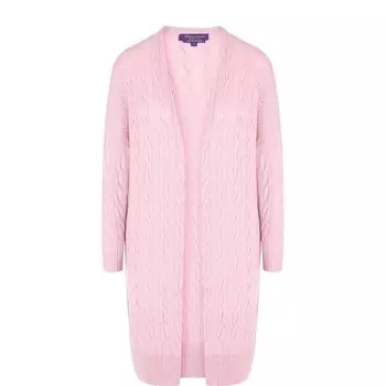 Однотонный кашемировый кардиган фактурной вязки Ralph Lauren