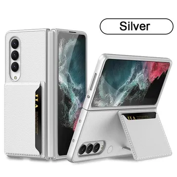Чехол для Samsung Galaxy Z Fold 4 5g, ультратонкий кожаный чехол с гнездом для карт, пластиковый чехол, чехол для Samsung Z Fold 4 Fold4 For Galaxy Z Fold 4 чёрный
