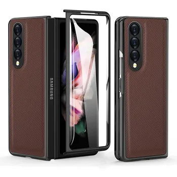 Защитный чехол из стекла с защитой от царапин для Samsung Galaxy Z Fold4 Fold 4 5g Fold3 Fold2 Fold 3 2, матовый чехол для телефона из углеродного волокна for Samsung Z Fold 2 зелёный