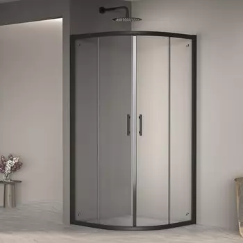 Душевой уголок 90*90*190 RGW PA-51-B Полукруг/Чёрный/Прозрачное/6 мм (Easy)