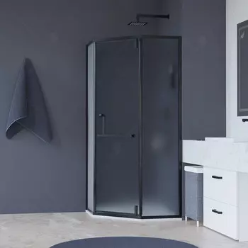 Душевой уголок RGW Hotel 90x90 350608499-24 черный, стекло матовое