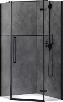 Душевой уголок Abber Ewiges Wasser AG05100B 100x100, профиль черный, стекло прозрачное