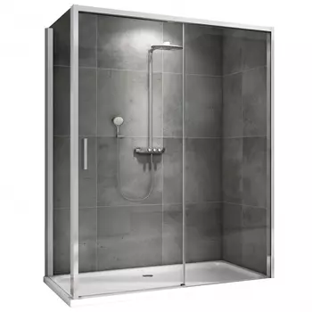 Душевой уголок Abber Komfort 130х100 AG93130-S102 хром, стекло прозрачное