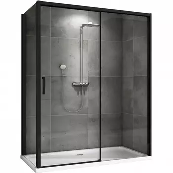 Душевой уголок Abber Komfort AG93140B-S102B 140x100, профиль черный, стекло прозрачное