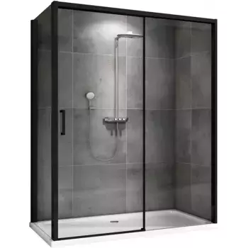 Душевой уголок Abber Komfort 150х90 AG93150B-S92B черный, стекло прозрачное