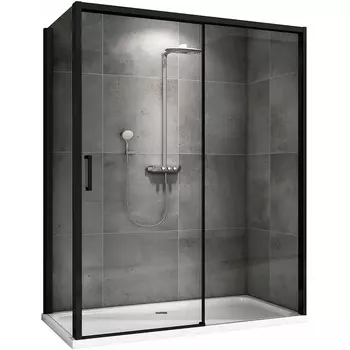 Душевой уголок Abber Komfort 170х100 AG93170B-S102B черный, стекло прозрачное