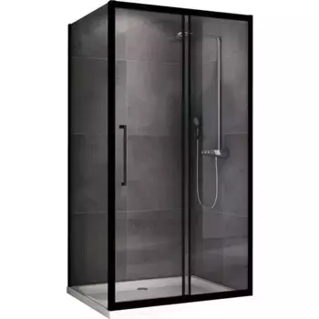 Душевой уголок Abber Schwarzer Diamant AG30100BH-S100B 100x100, профиль черный, стекло прозрачное